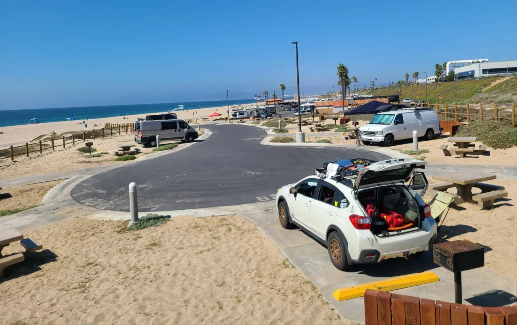 A landscaped garden area with stone paths and trees.