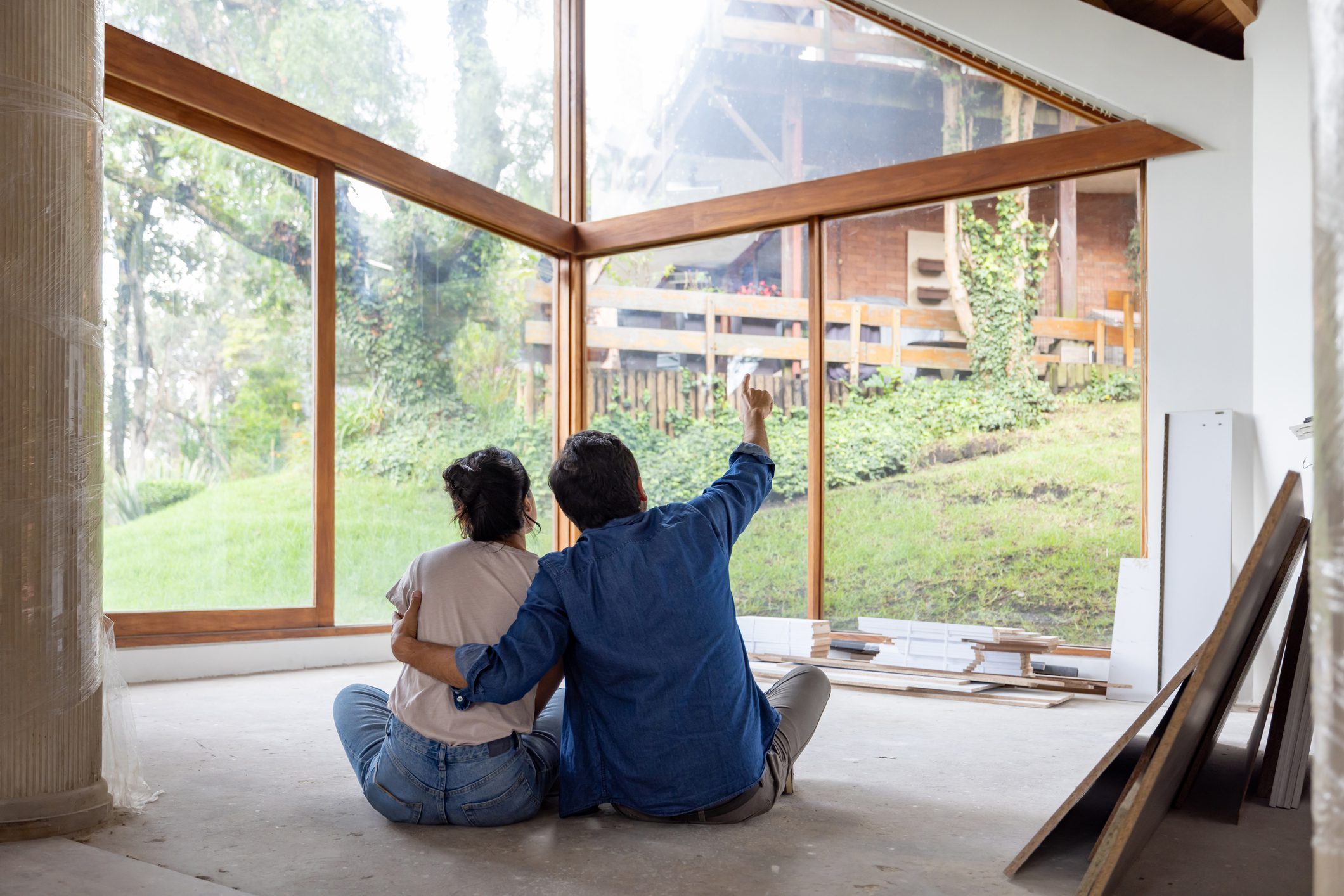 Couple envisioning home renovation ideas