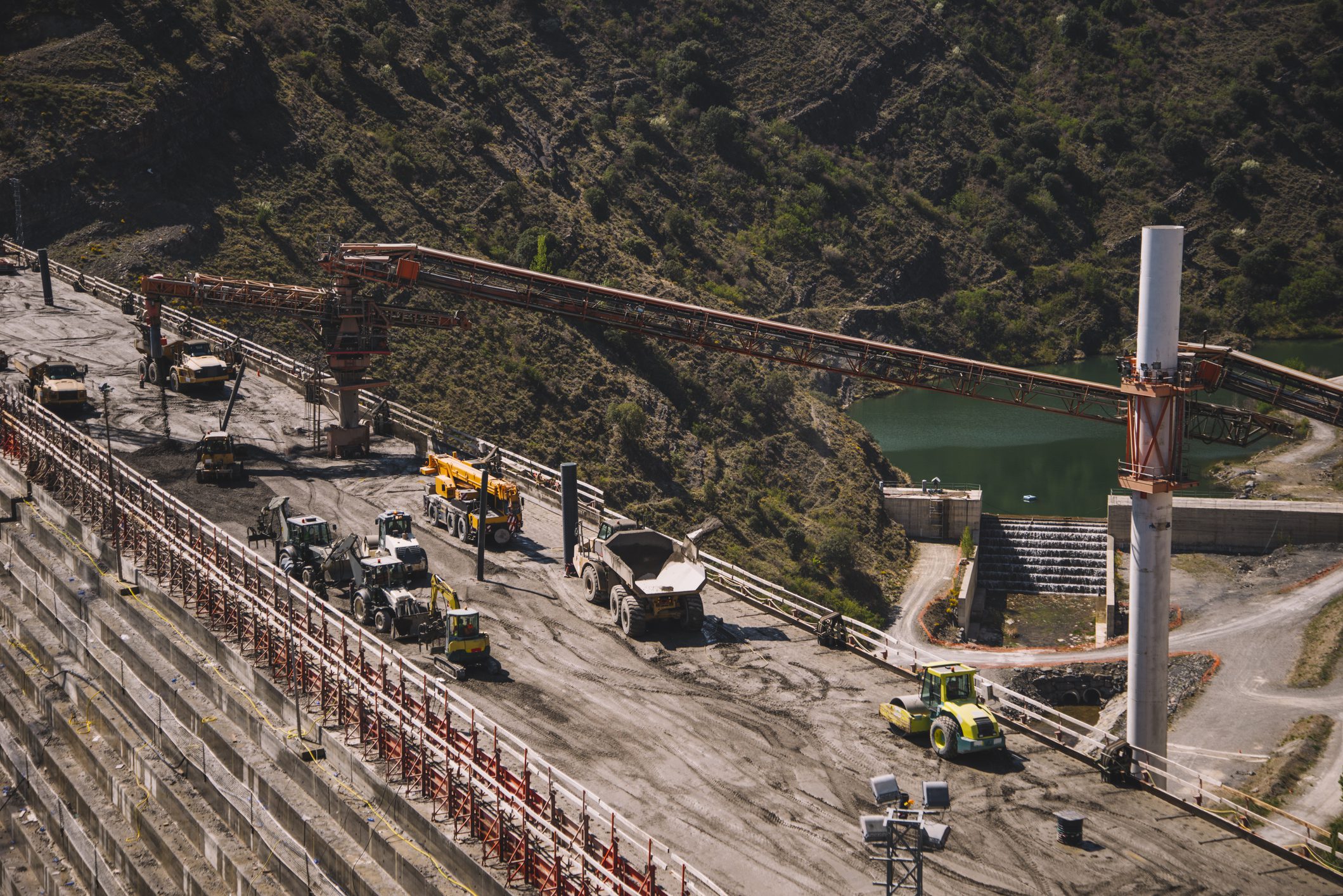 Construction site with heavy machinery